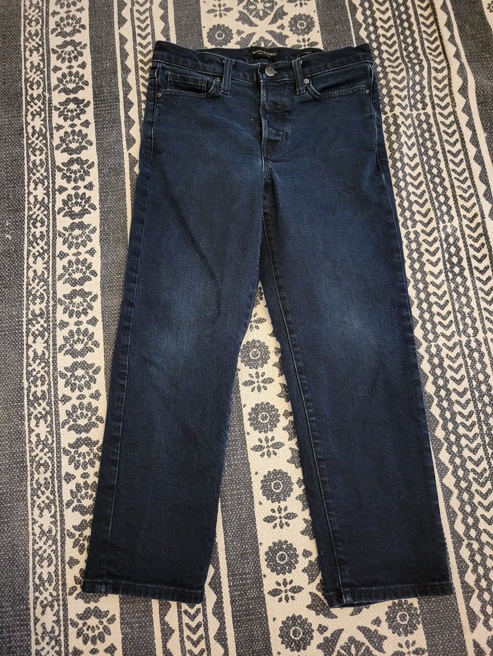 Banana Republic Highrise Straight Women's Dark Blue Straight-Leg Jeans Size 27